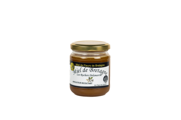 Pot en verre 250g miel de fleurs de Bretagne - Ruchers Delamarche