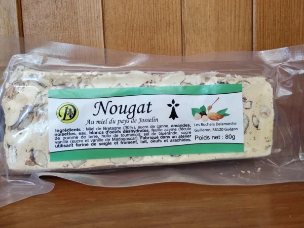 Nougat au miel de Bretagne avec emballage